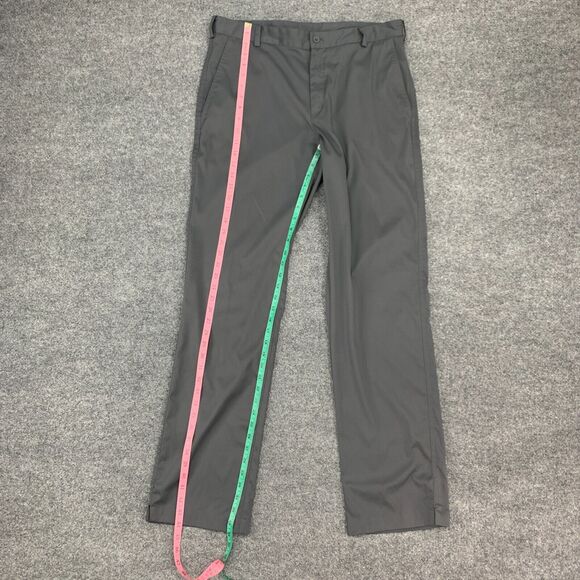 Nike Golf Pants Mens 34 Gray Flat Front Dri Fit Tech Sweat Wicking Stretch Chino - Picture 7 of 14